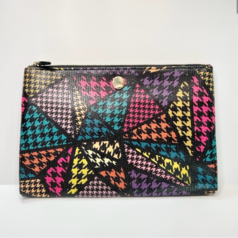 Lodis RFID Colorful Houndstooth Pattern Flat Clutch Pouch